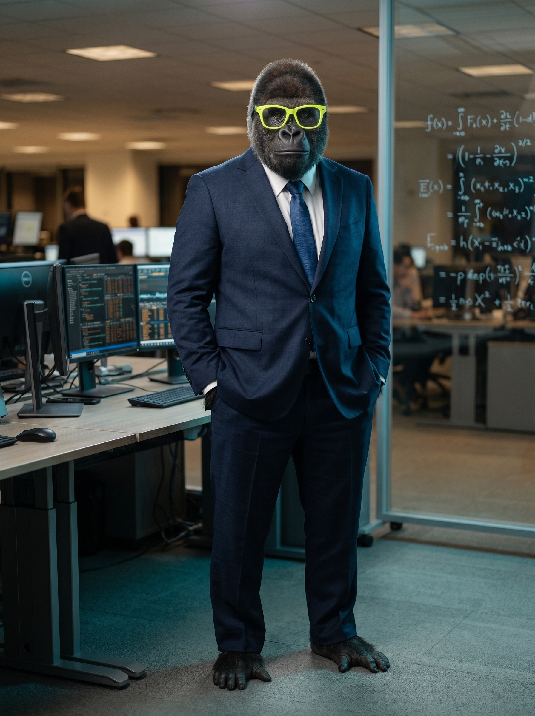 Kong, standing in his analytical workspace